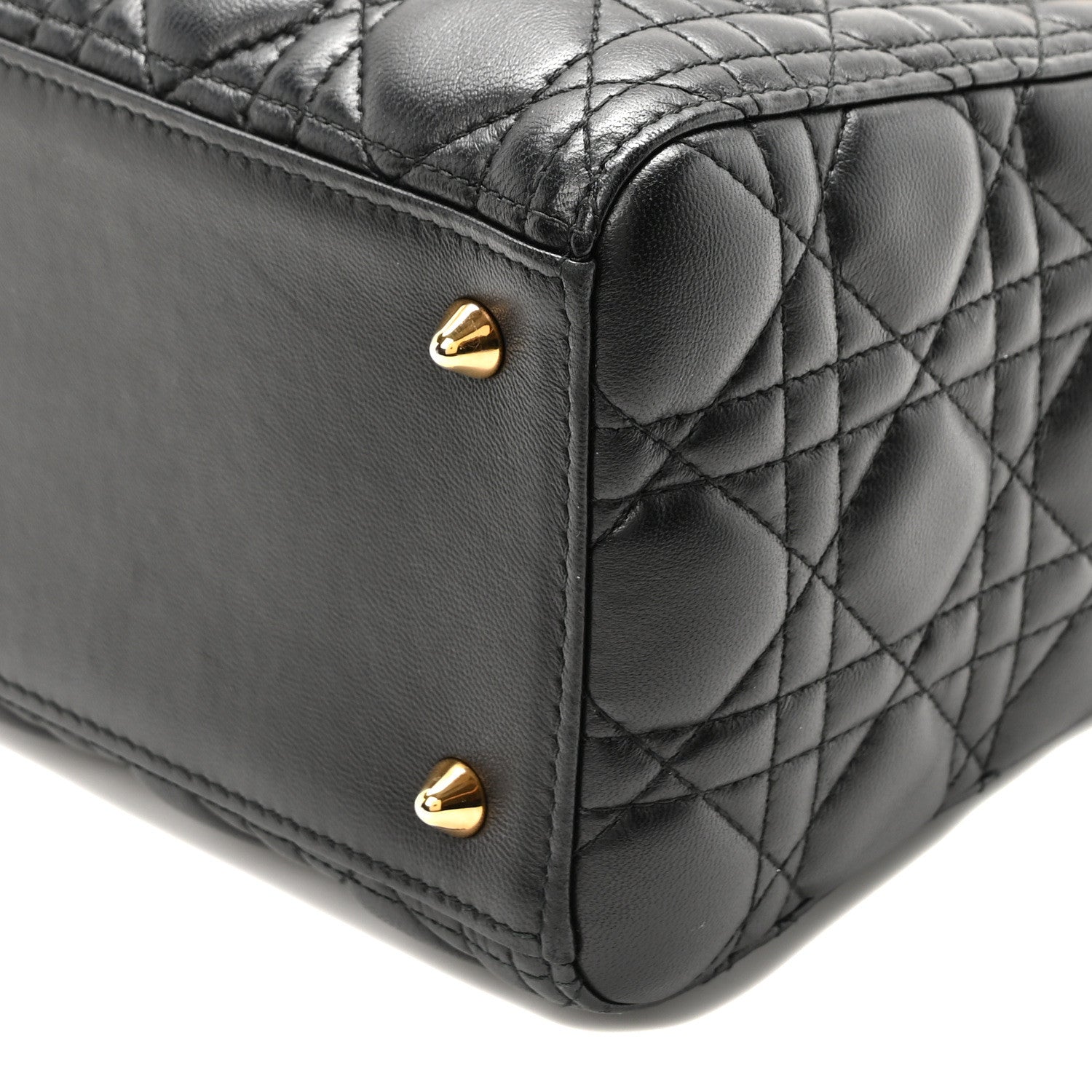 Christian Dior Lambskin Cannage Medium Lady Dior Black 10 of 10