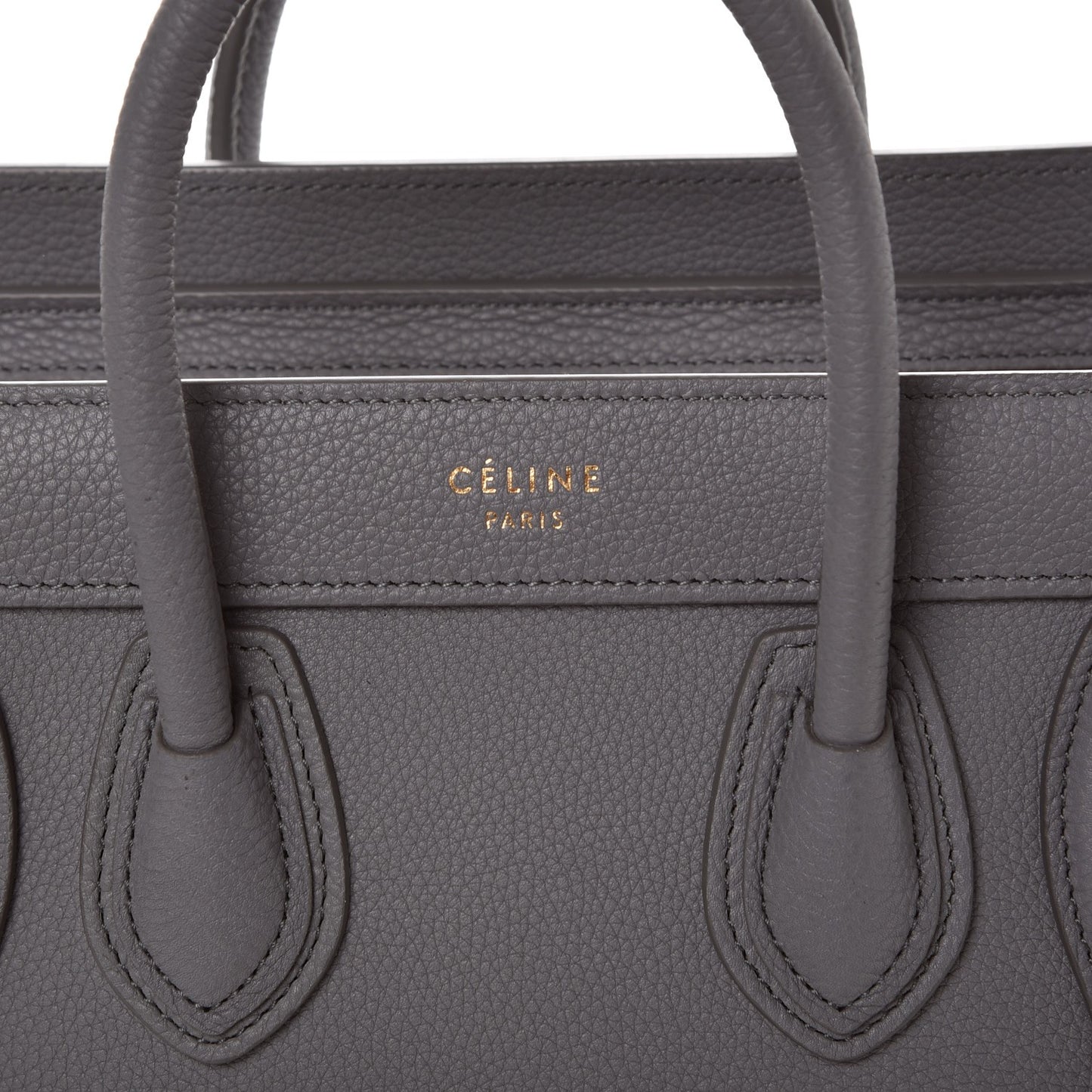 Drummed Calfskin Nano Luggage Kohl