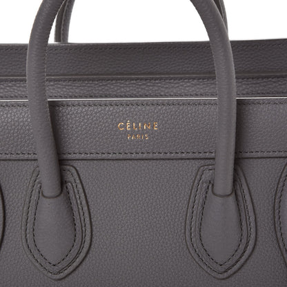 Celine Drummed Calfskin Nano Luggage Kohl 6 of 10