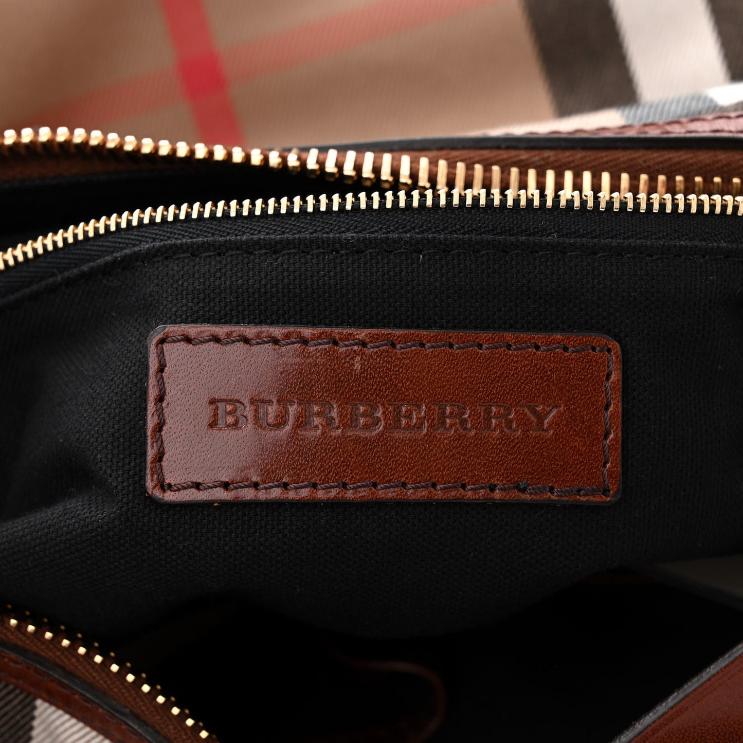 House Check Bridle Calfskin Small Ledbury Hobo Dark Tan