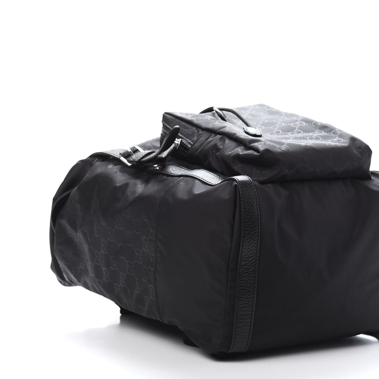 Nylon Monogram Medium Light Double Buckle Backpack Black