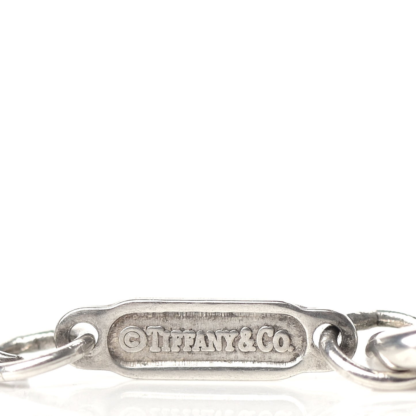 Sterling Silver Oval Key Pendant Link Necklace