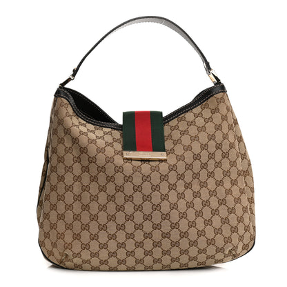 Gucci Monogram Large New Ladies Web Hobo Dark Brown 2 of 20