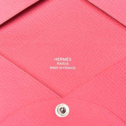 Hermes Epsom Calvi Card Case Rose Azalee 6 of 7