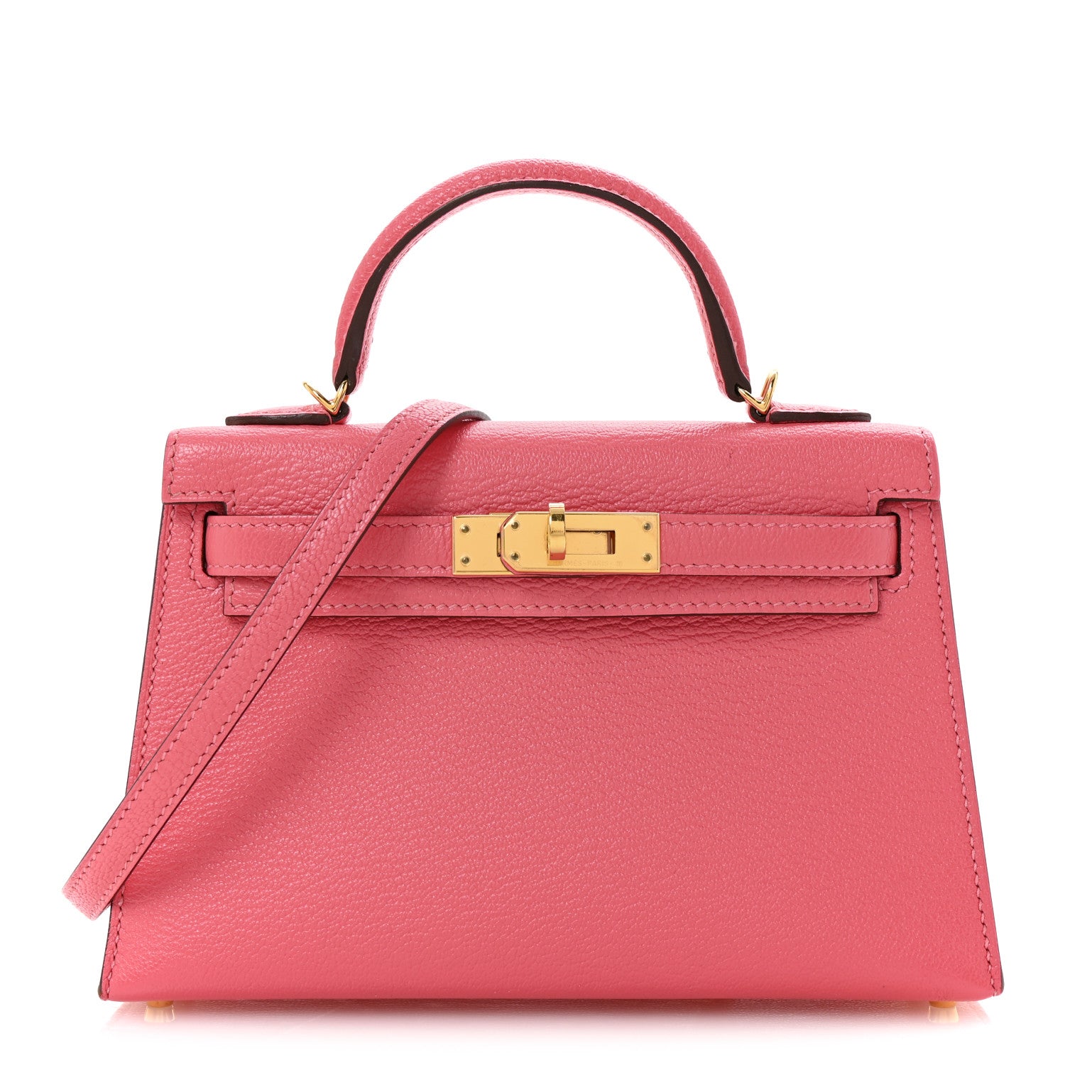 Hermes Chevre Mysore Mini Kelly Sellier 20 Rose Lipstick 1 of 13