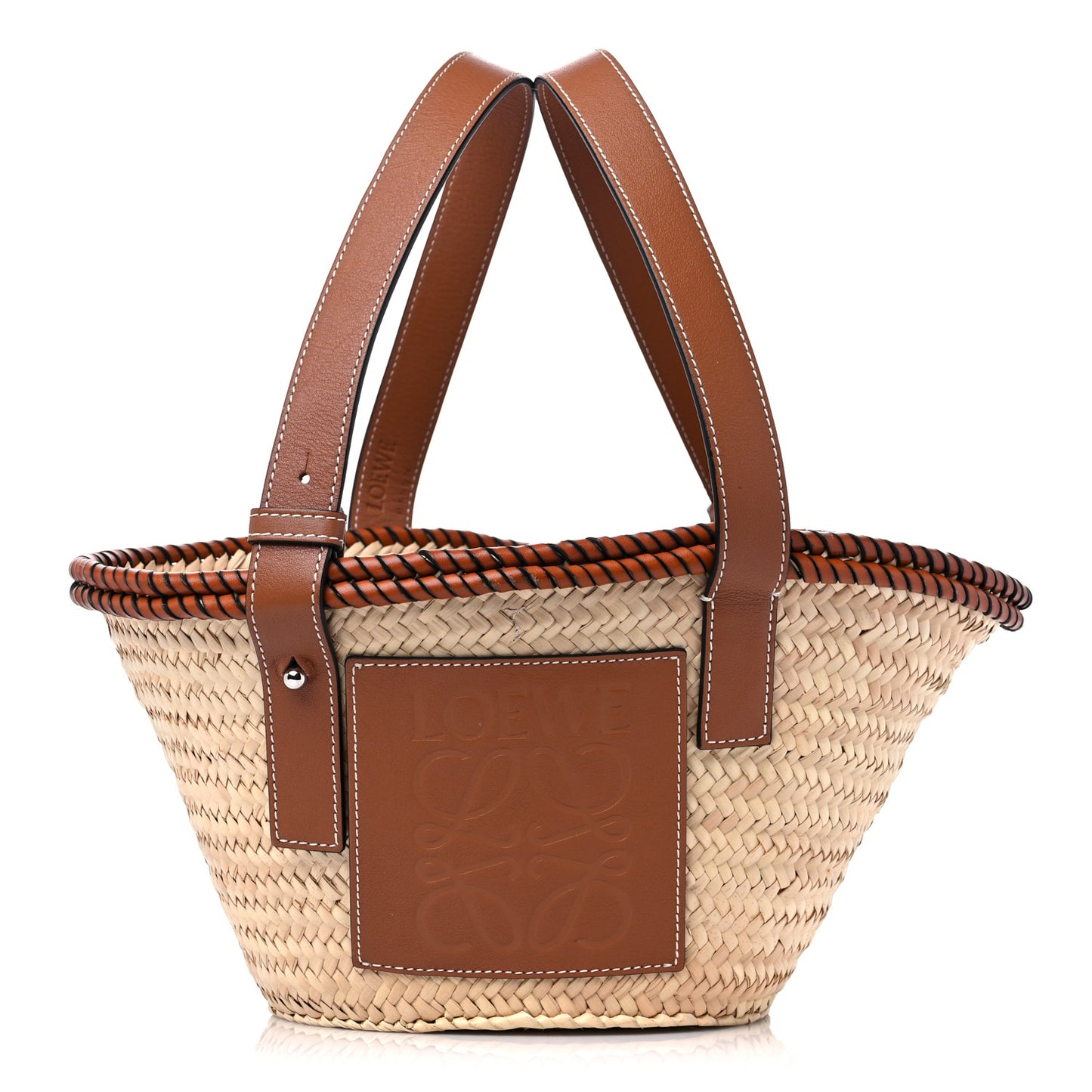 Raffia Small Basket Tote Bag Natural Tan