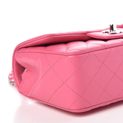 Chanel Lambskin Quilted Mini Rectangular Flap Dark Pink 8 of 10
