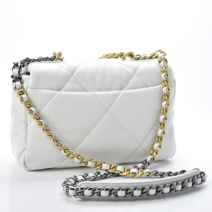 Chanel Lambskin Quilted Medium 19 Flap White 2 of 9