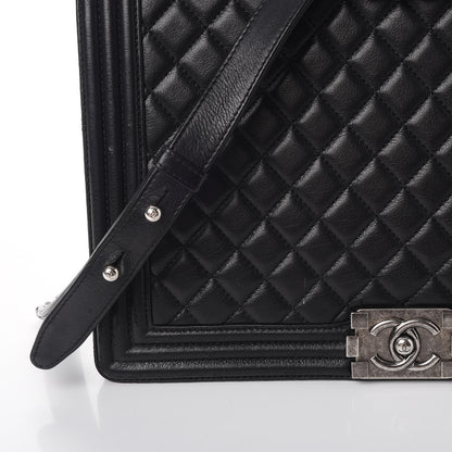 Chanel Calfskin Quilted Large Boy Flap Black 12 of 13