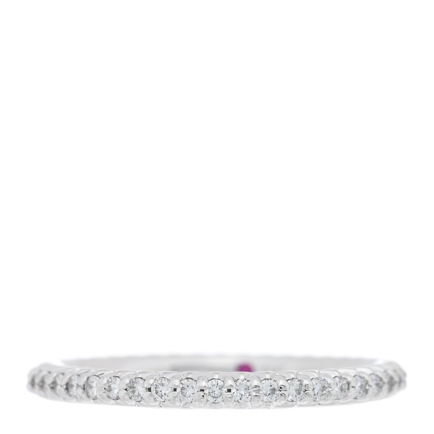 18K White Gold Diamond Micro Pave Eternity Band Ring 53 6.25