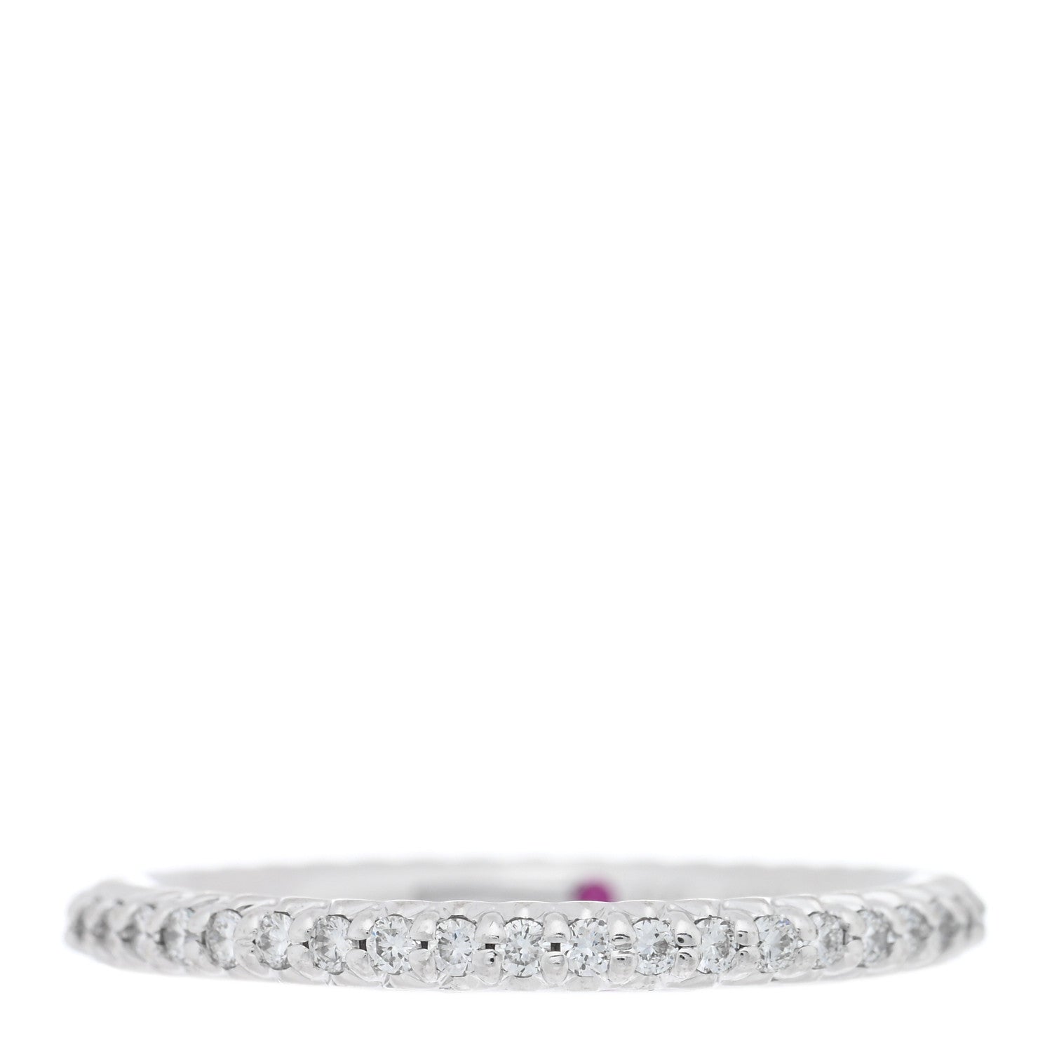 Roberto Coin 18K White Gold Diamond Micro Pave Eternity Band Ring 53 6.25 1 of 4