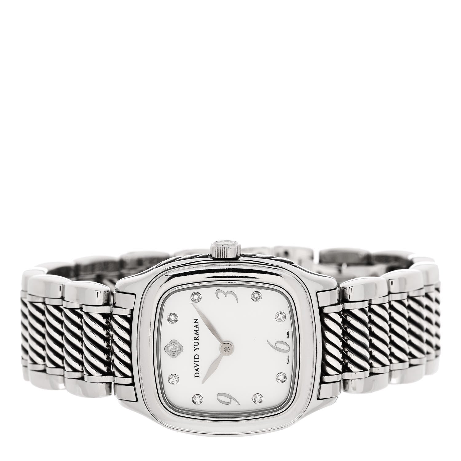 David Yurman Stainless Steel Diamond Mother of Pearl 25mm Thoroughbred Quartz Watch 2 of 5