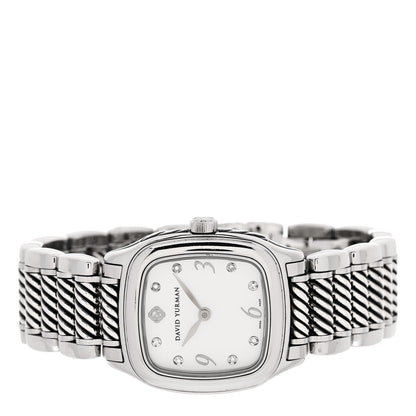 David Yurman Stainless Steel Diamond Mother of Pearl 25mm Thoroughbred Quartz Watch 2 of 5