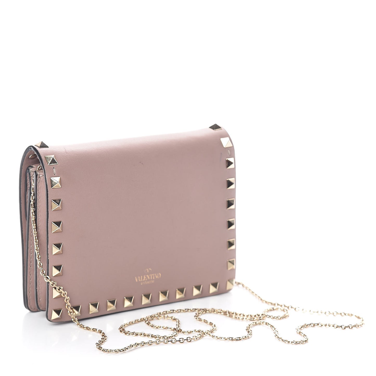 Vitello Rockstud Wallet on Chain Poudre