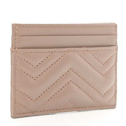 Gucci Calfskin Matelasse GG Marmont Card Holder Porcelain Rose 3 of 7