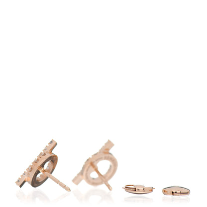 Hermes 18K Rose Gold Diamond Finesse Earrings 3 of 4