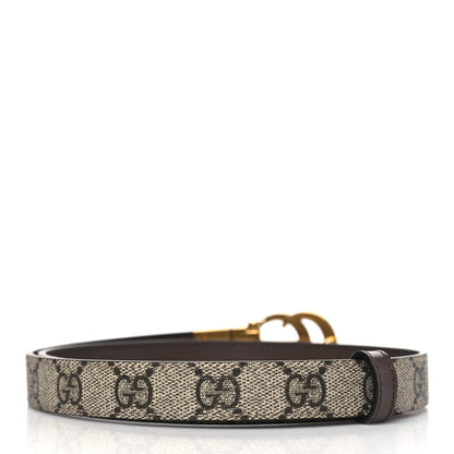 Gucci GG Supreme Monogram Plutone Calfskin Double G Reversible 37mm Belt 70 28 Beige Ebony New Acero 2 of 7