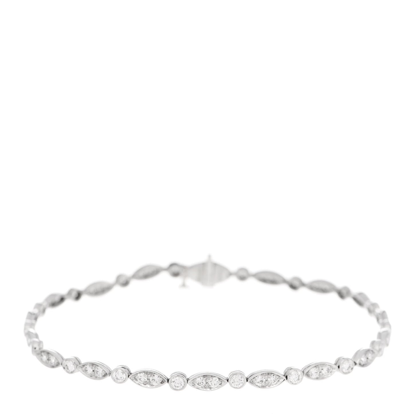 Platinum Diamond Jazz Tennis Bracelet