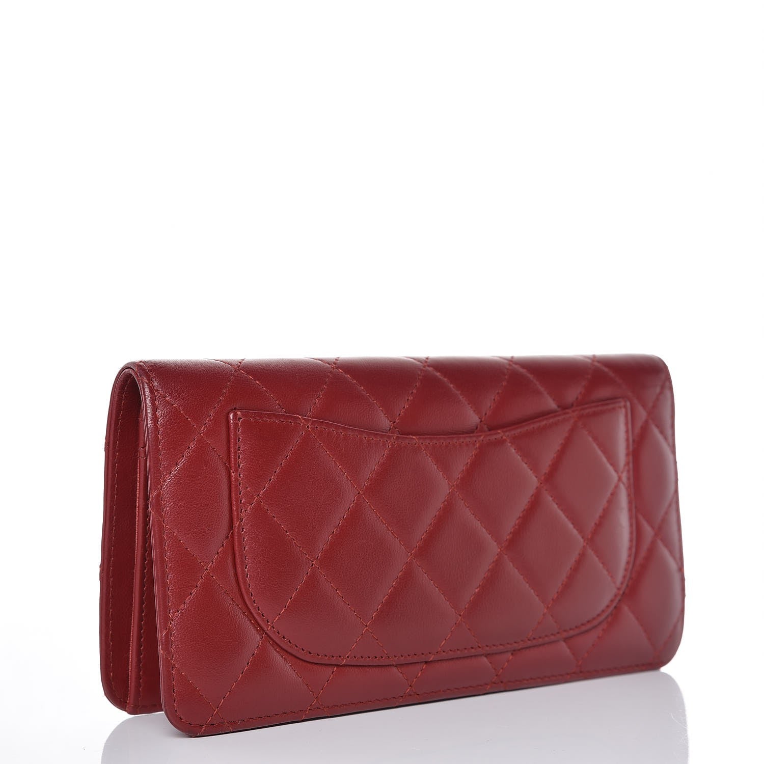 Chanel Lambskin Quilted Yen Wallet Red 15 of 26