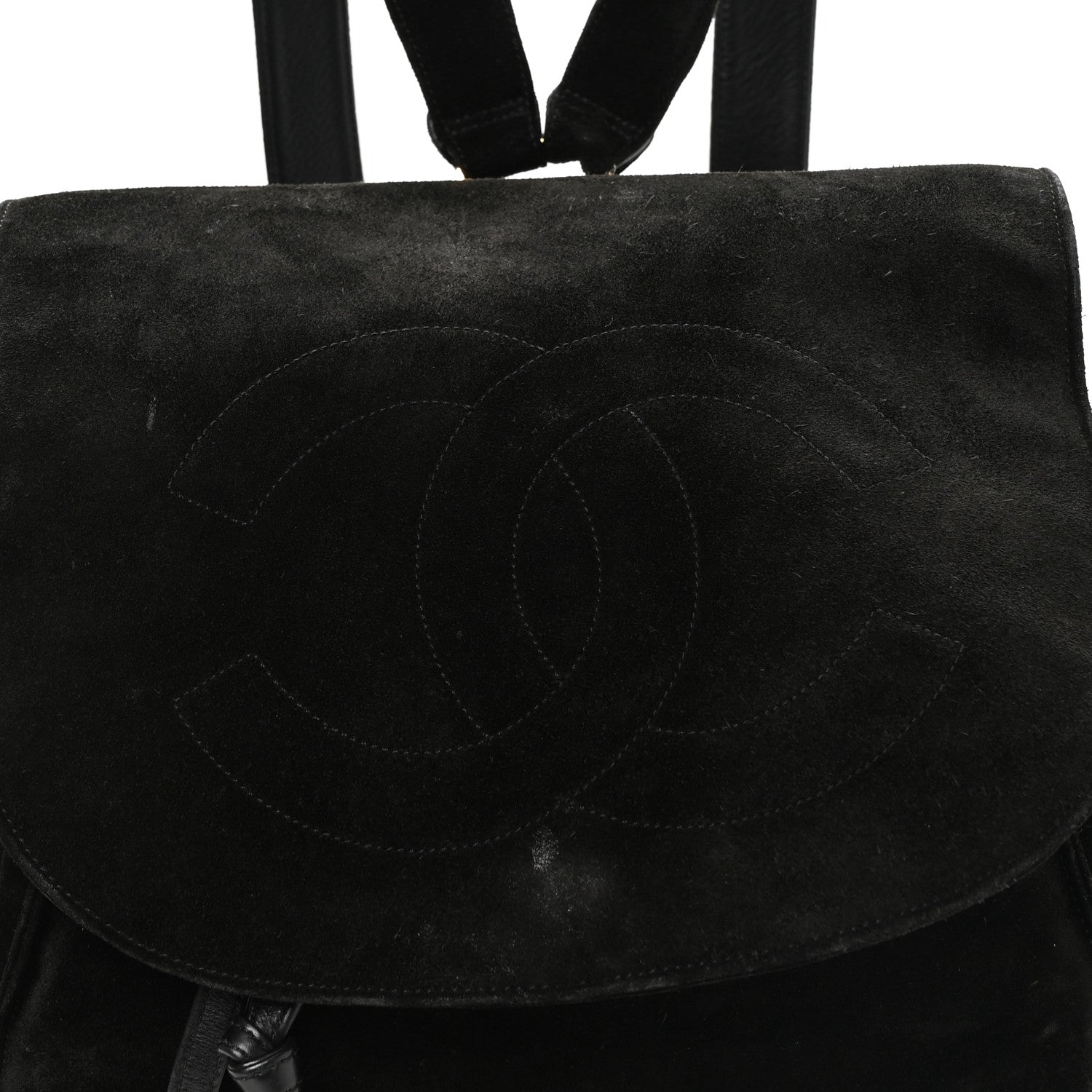 Chanel Suede CC Drawstring Backpack Black 8 of 11