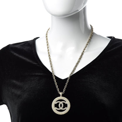 Chanel Pearl CC Medallion Necklace Gold 2 of 6