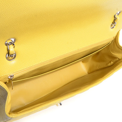 Chanel Caviar Maxi Single Flap Yellow 5 of 8