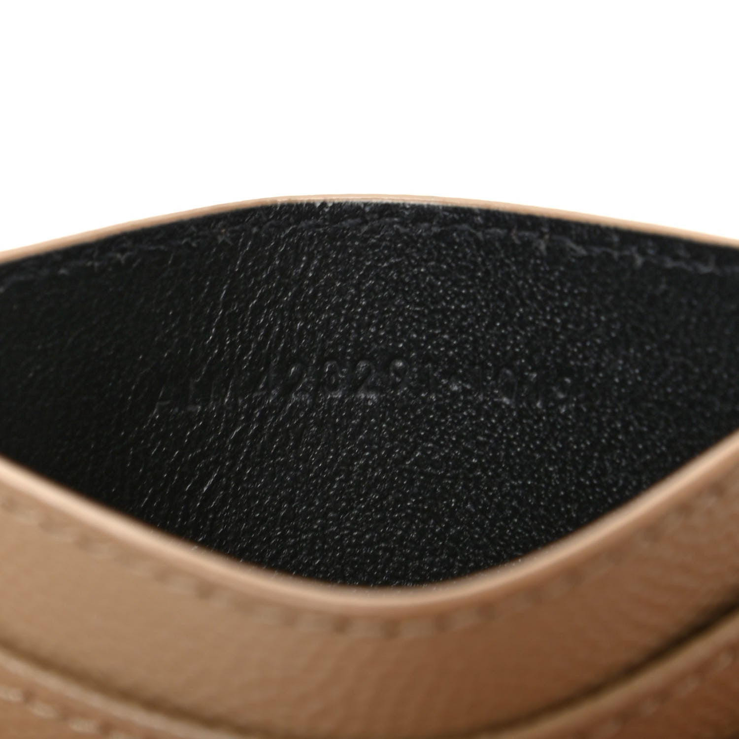 Saint Laurent Grain De Poudre Matelasse Chevron Monogram Credit Card Case Dark Latte 6 of 6