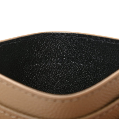 Saint Laurent Grain De Poudre Matelasse Chevron Monogram Credit Card Case Dark Latte 6 of 6