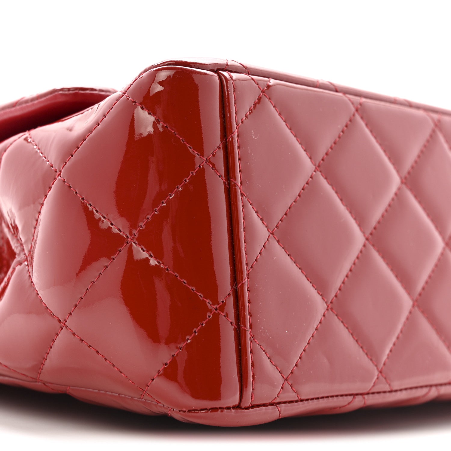 Chanel Patent Quilted Maxi Double Flap Red 9 of 13