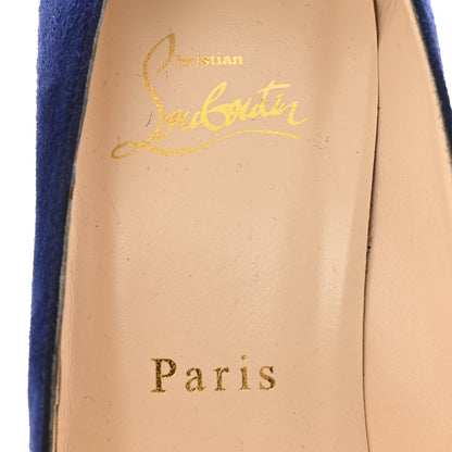 Christian Louboutin Suede Grosgrain Lavalliere 100 Pumps 37.5 Indigo Black 8 of 11