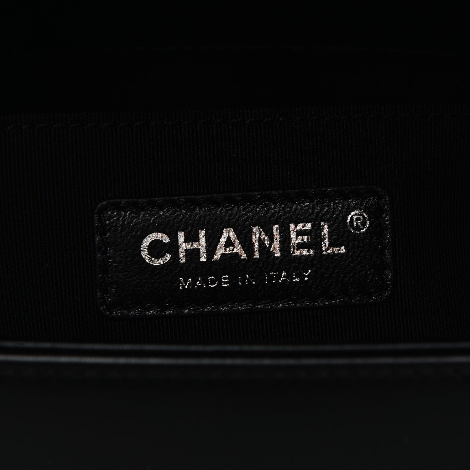 Chanel Calfskin Painted Chevron Embossed Medium Boy Flap Black 6 of 9