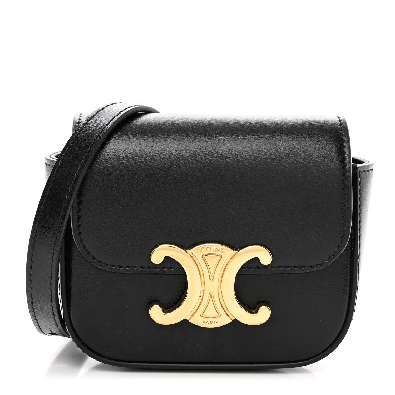 Celine Shiny Calfskin Mini Triomphe Black 1 of 10