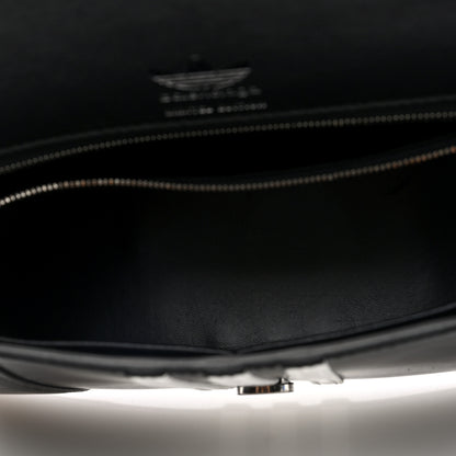 Balenciaga X ADIDAS Shiny Box Calfskin Medium Hourglass Top Handle Bag Black White 5 of 9