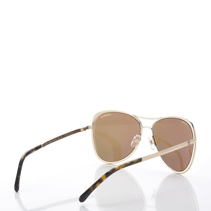 Chanel 18K Pilot Summer Sunglasses 4223 Gold 4 of 10
