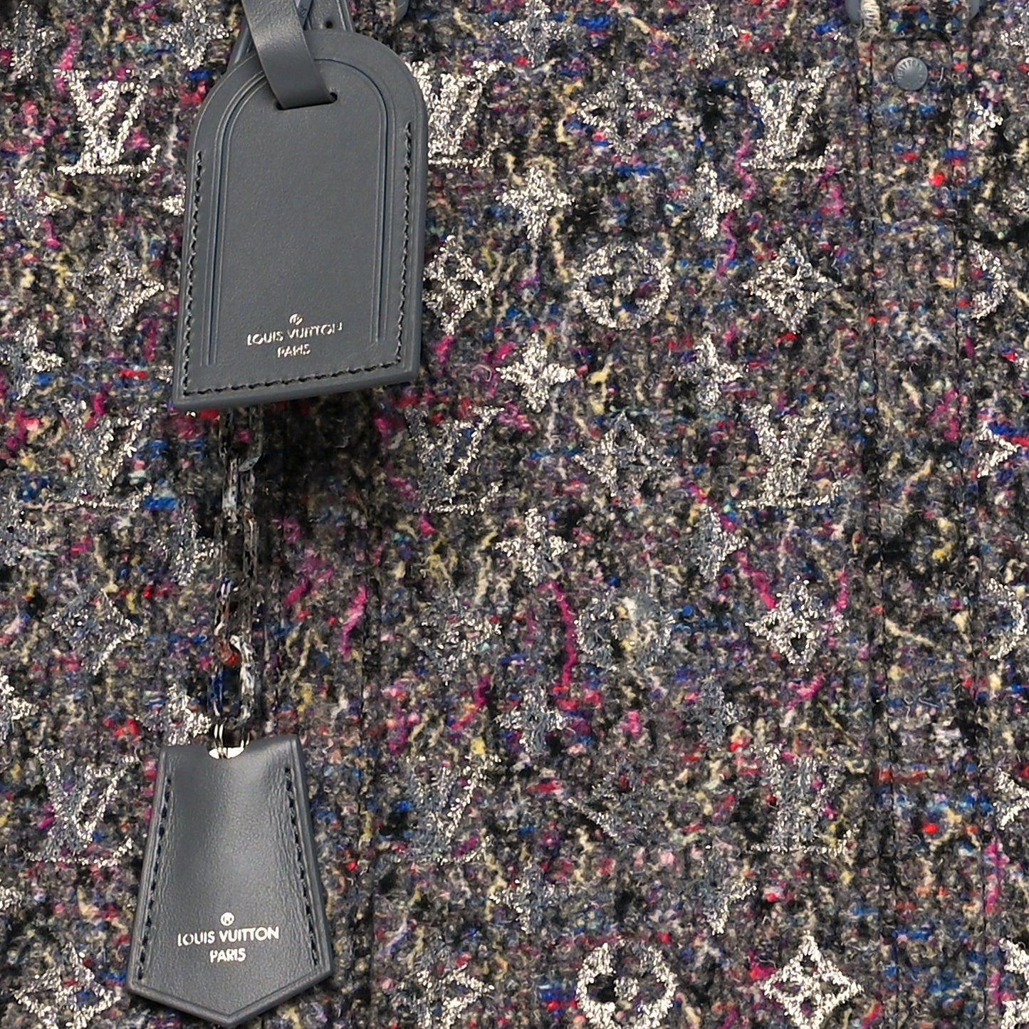 Wool Cotton Monogram Jacquard Embroidered LV Felt Keepall Bandouliere 50 Gris