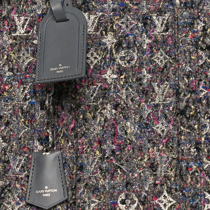 Louis Vuitton Wool Cotton Monogram Jacquard Embroidered LV Felt Keepall Bandouliere 50 Gris 7 of 9