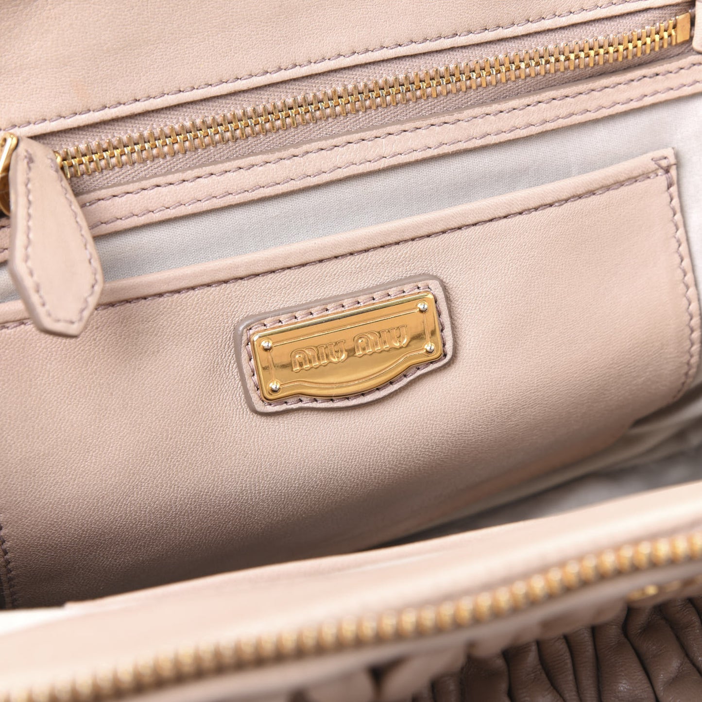 Nappa Matelasse Top Handle Bag Cammeo