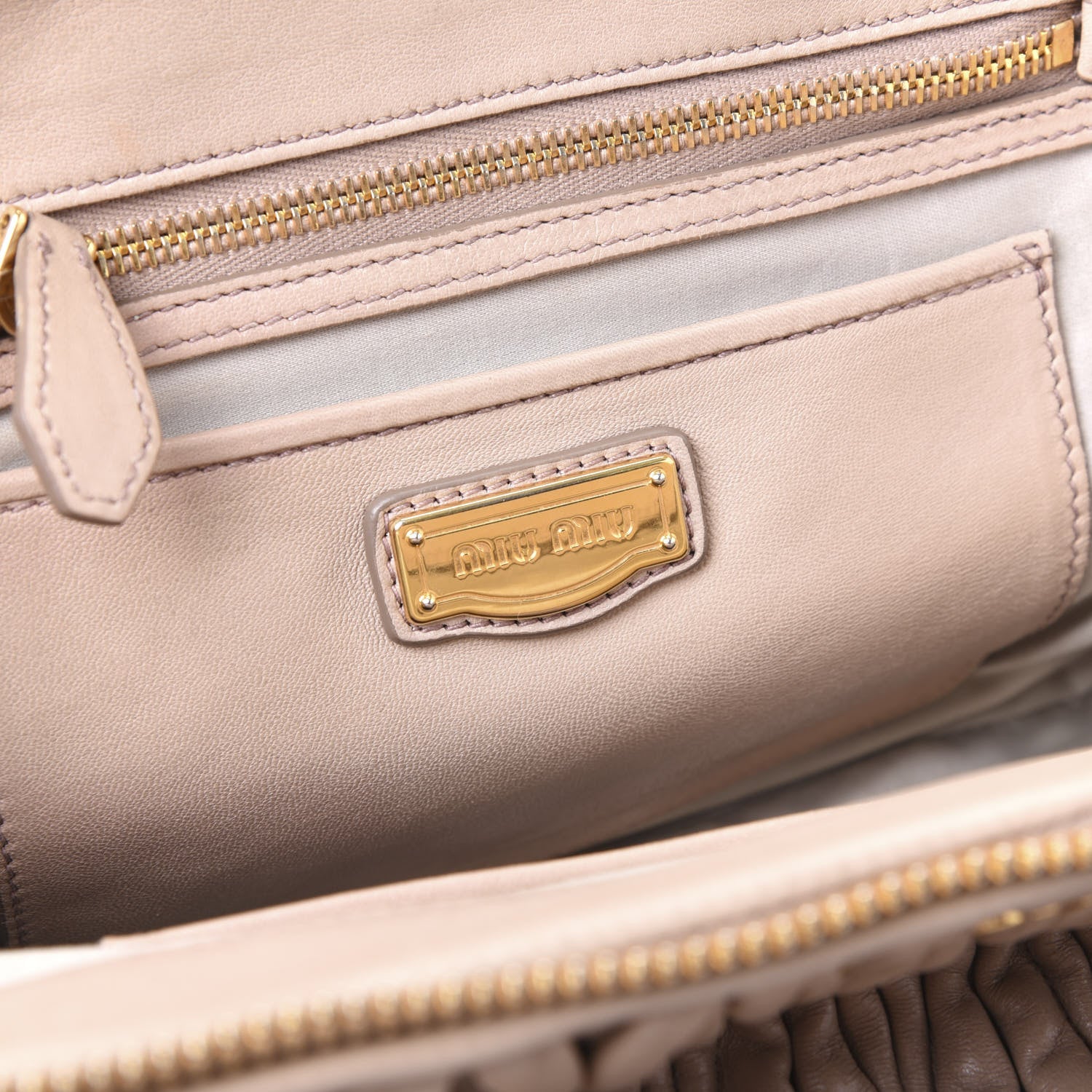 Miu Miu Nappa Matelasse Top Handle Bag Cammeo 9 of 10