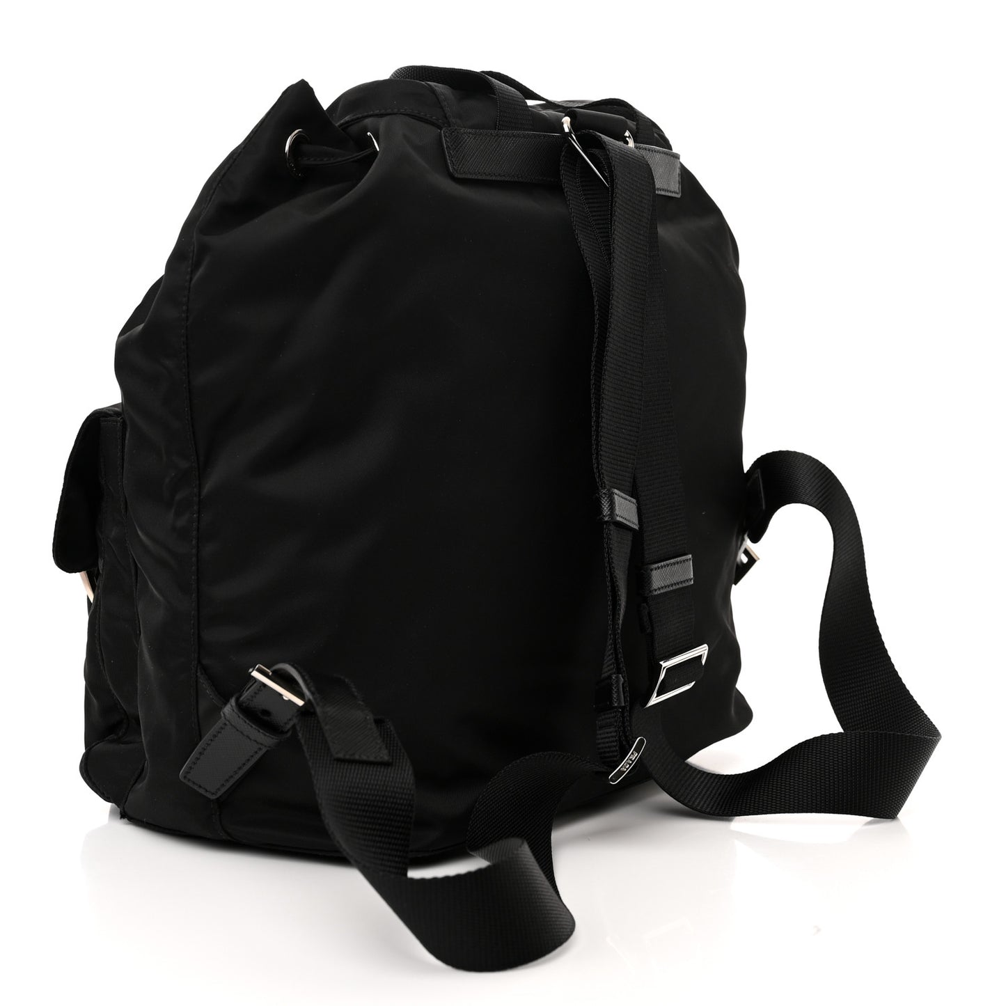 Tessuto Nylon Saffiano Medium Backpack Black