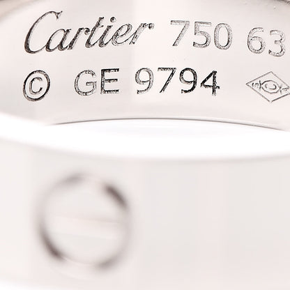 Cartier 18K White Gold 5.5mm LOVE Ring 63 10.25 4 of 5