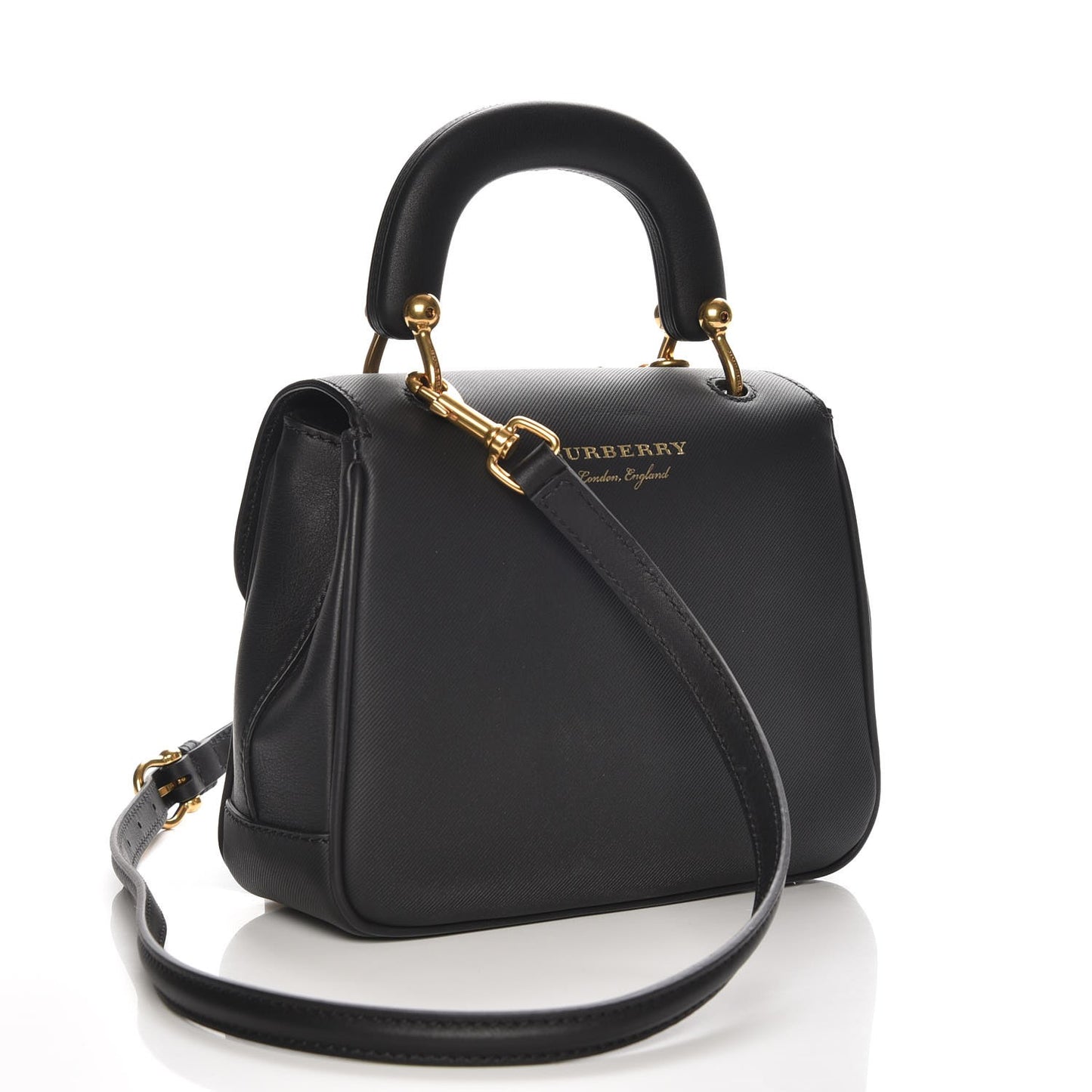 Trench Calfskin Small DK88 Top Handle Bag Black