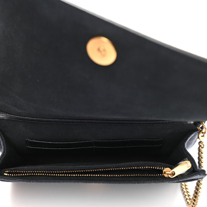 Christian Dior Denim Studded Diorama Wallet On Chain Blue 5 of 10