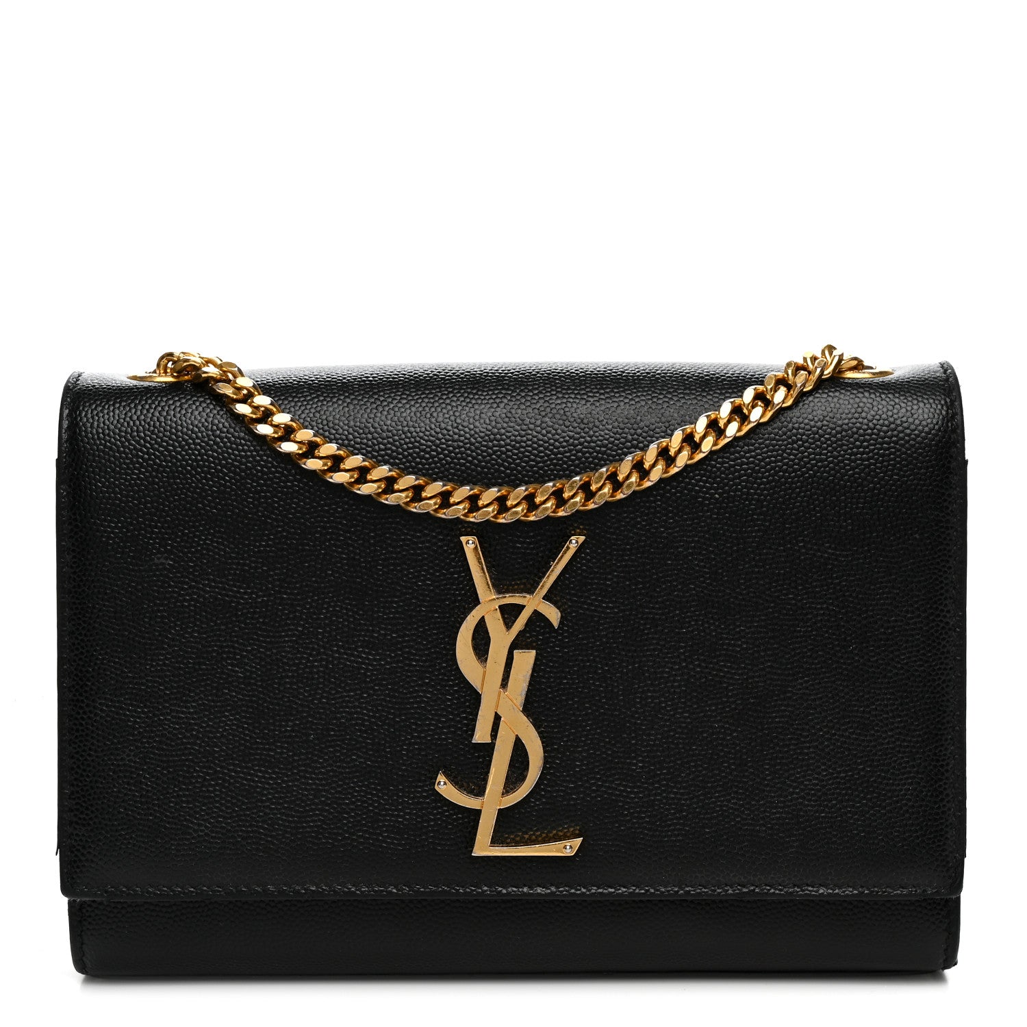Saint Laurent Grain De Poudre Small Monogram Kate Satchel Black 1 of 10