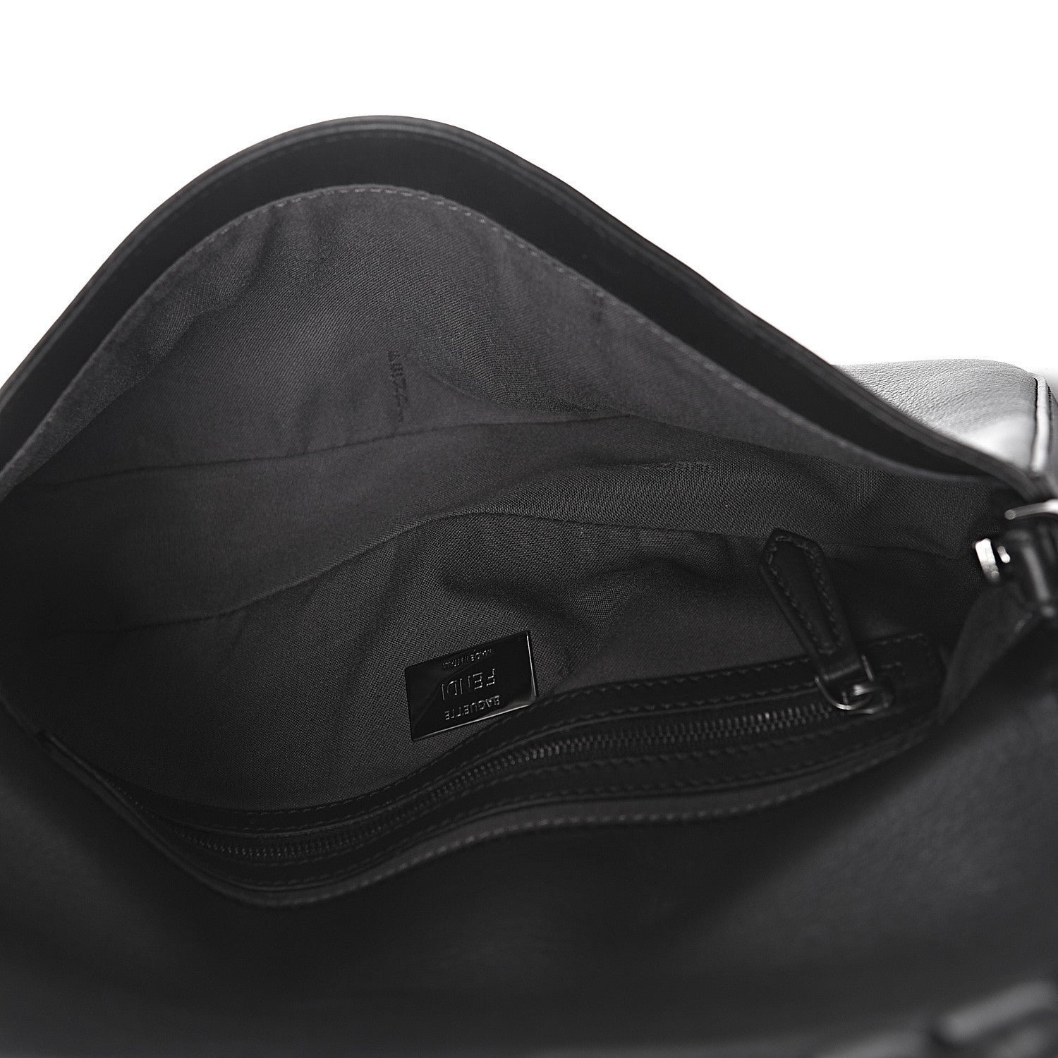 Fendi Vitello Dolce Lace Up Baguette Black 5 of 14