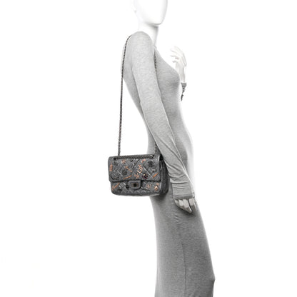 Chanel Metallic Calfskin Quilted Lucky Charms 2.55 Reissue 225 Flap Dark Silver 2 of 12