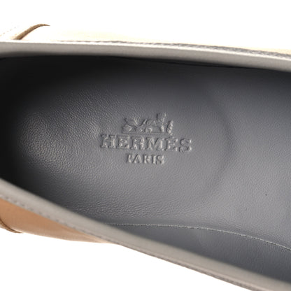Hermes Goatskin Womens Royal Loafers 38 Beige Albinos 9 of 10
