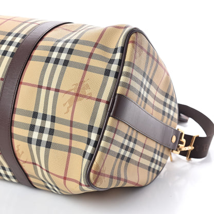Burberry Haymarket Check Duffle Bag Dark Brown 9 of 9