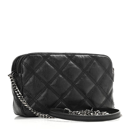 Saint Laurent Grained Lambskin Quilted Mini Becky Double Zip Bag Black 3 of 12