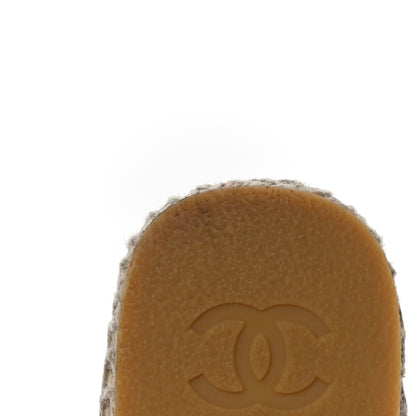 Chanel Denim CC Espadrille Mules 39 White Black 13 of 15