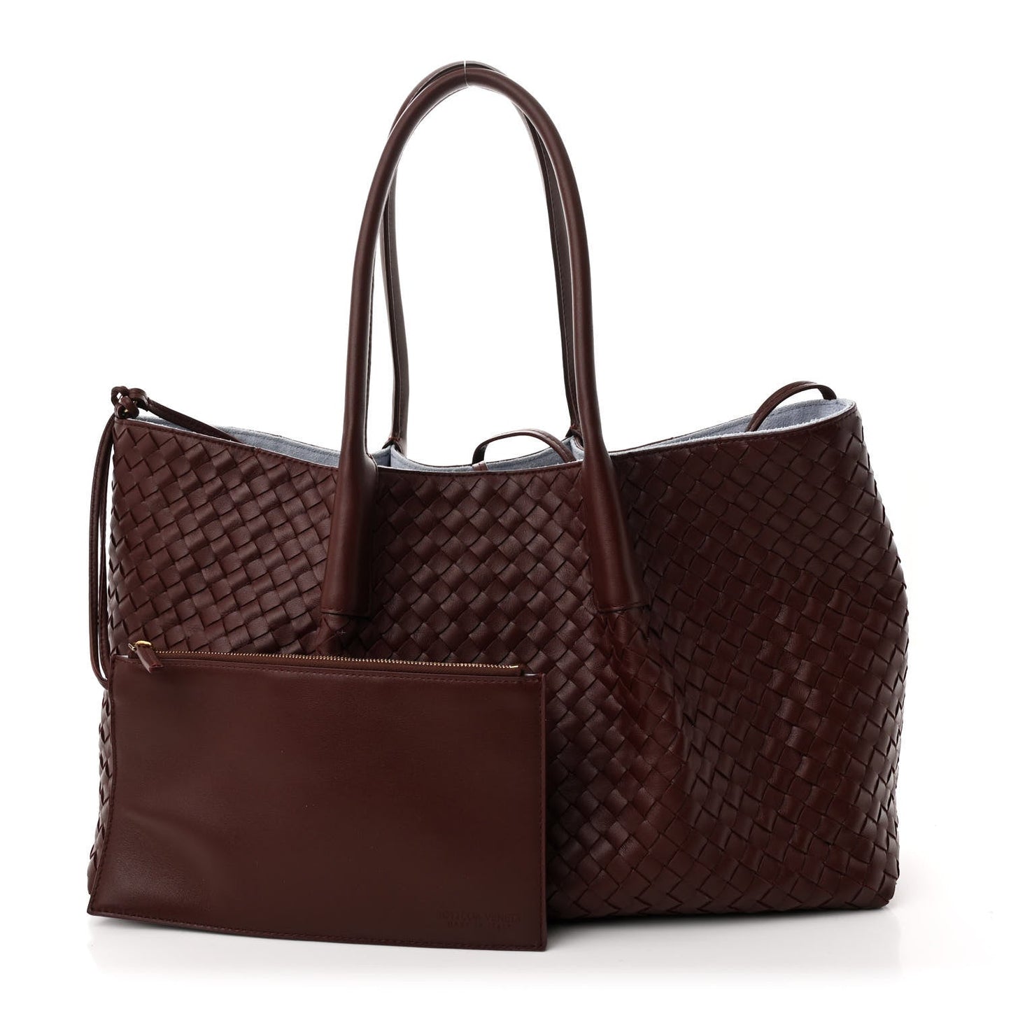 Calfskin Intrecciato Pinacoteca Reversible Tote Madder Brown Lunar